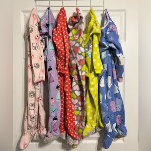 3T fleece zip up footie pjs